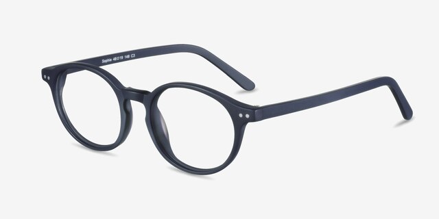 Sophie Navy AcetateEyeglass Frames from EyeBuyDirect, Angle View