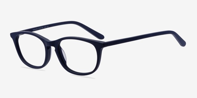 Valentin Navy AcetateEyeglass Frames from EyeBuyDirect, Angle View