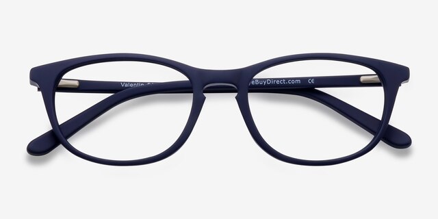 Valentin Navy AcetateEyeglass Frames from EyeBuyDirect, Closed View