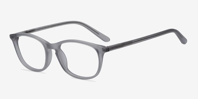 Valentin Clear & Gray AcetateEyeglass Frames from EyeBuyDirect, Angle View