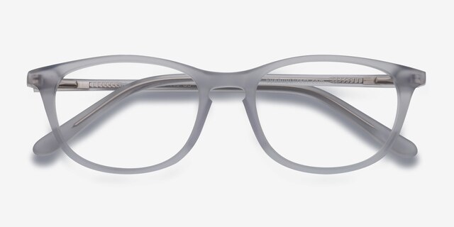 Valentin Clear & Gray AcetateEyeglass Frames from EyeBuyDirect, Closed View