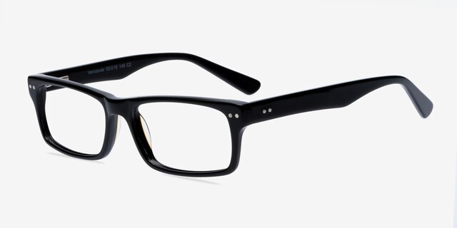 Vancouver Black AcetateEyeglass Frames from EyeBuyDirect, Angle View