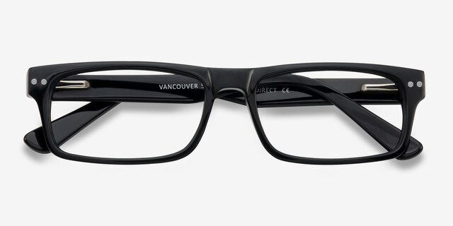 Vancouver Black AcetateEyeglass Frames from EyeBuyDirect, Closed View