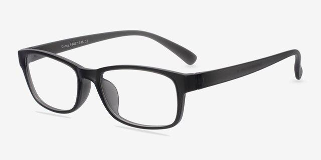 Danny Matte Gray PlasticEyeglass Frames from EyeBuyDirect, Angle View