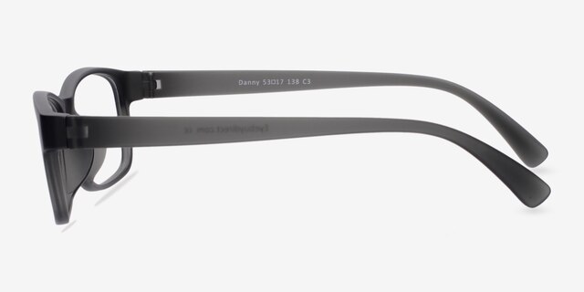 Danny Matte Gray PlasticEyeglass Frames from EyeBuyDirect, Side View