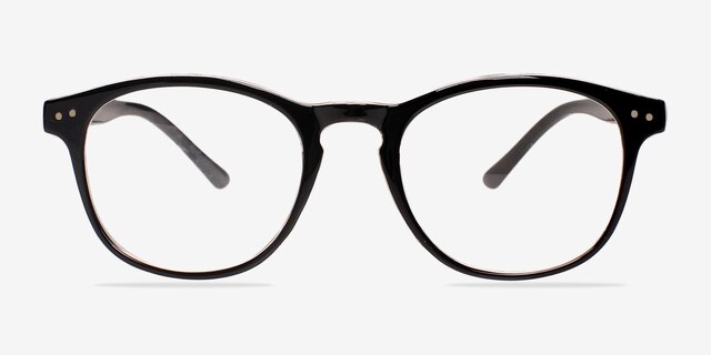 Instant Crush Clear & Black PlasticEyeglass Frames from EyeBuyDirect, Front View