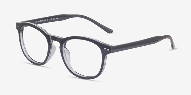 Instant Crush Clear & Black PlasticEyeglass Frames from EyeBuyDirect, Angle View