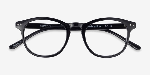 Instant Crush Clear & Black PlasticEyeglass Frames from EyeBuyDirect, Closed View