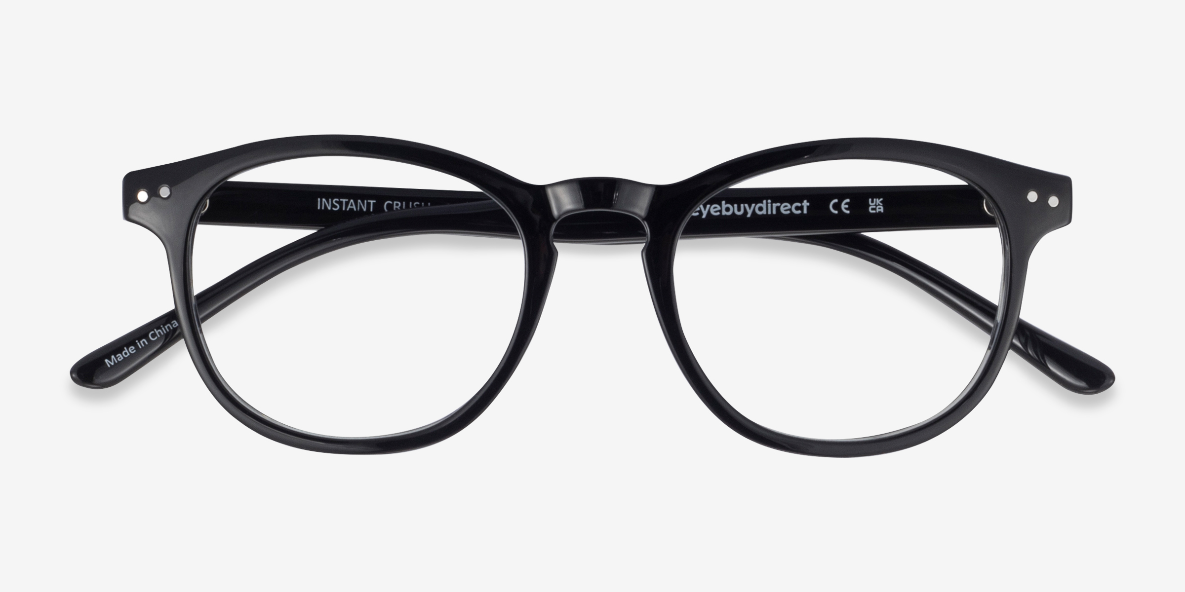 Instant Crush Round Clear & Black Full Rim Eyeglasses | Eyebuydirect