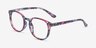 Muse Pink Floral PlastiqueMontures de lunettes de vue d'EyeBuyDirect, Vue d'Angle