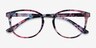 Muse Pink Floral PlastiqueMontures de lunettes de vue d'EyeBuyDirect, Vue Rapprochée