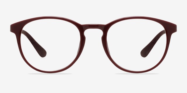 Muse Dark Red PlasticEyeglass Frames from EyeBuyDirect, Front View