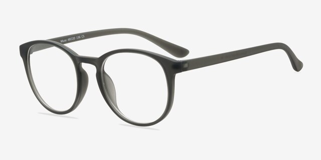 Muse Matte Gray PlastiqueMontures de lunettes de vue d'EyeBuyDirect, Vue d'Angle