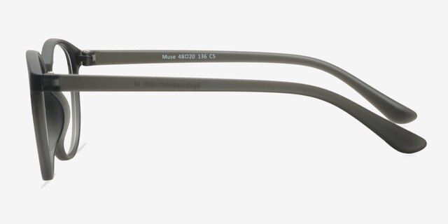Muse Matte Gray PlastiqueMontures de lunettes de vue d'EyeBuyDirect, Vue de Côté