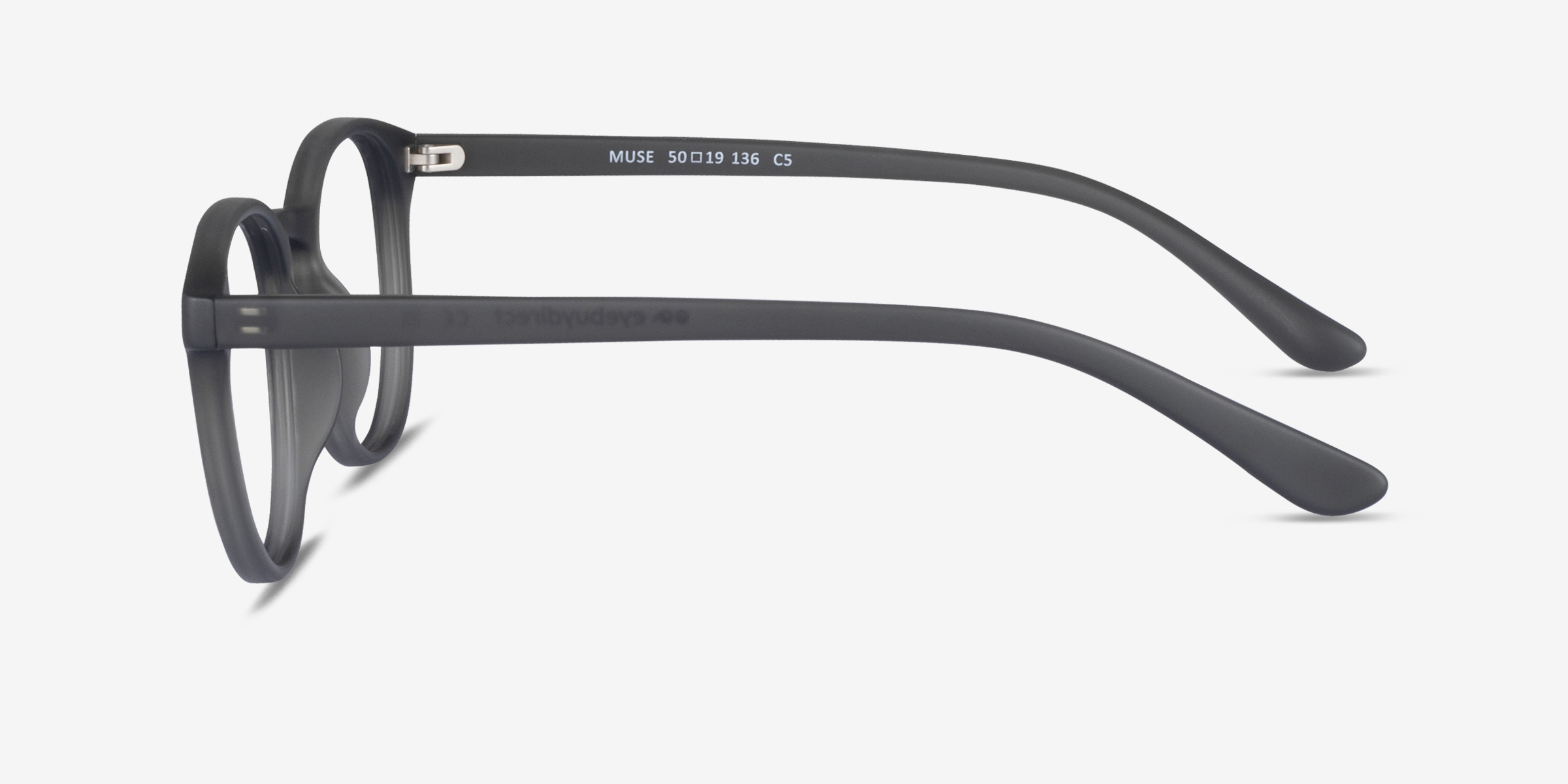 Muse Round Matte Gray Glasses for Women Eyebuydirect