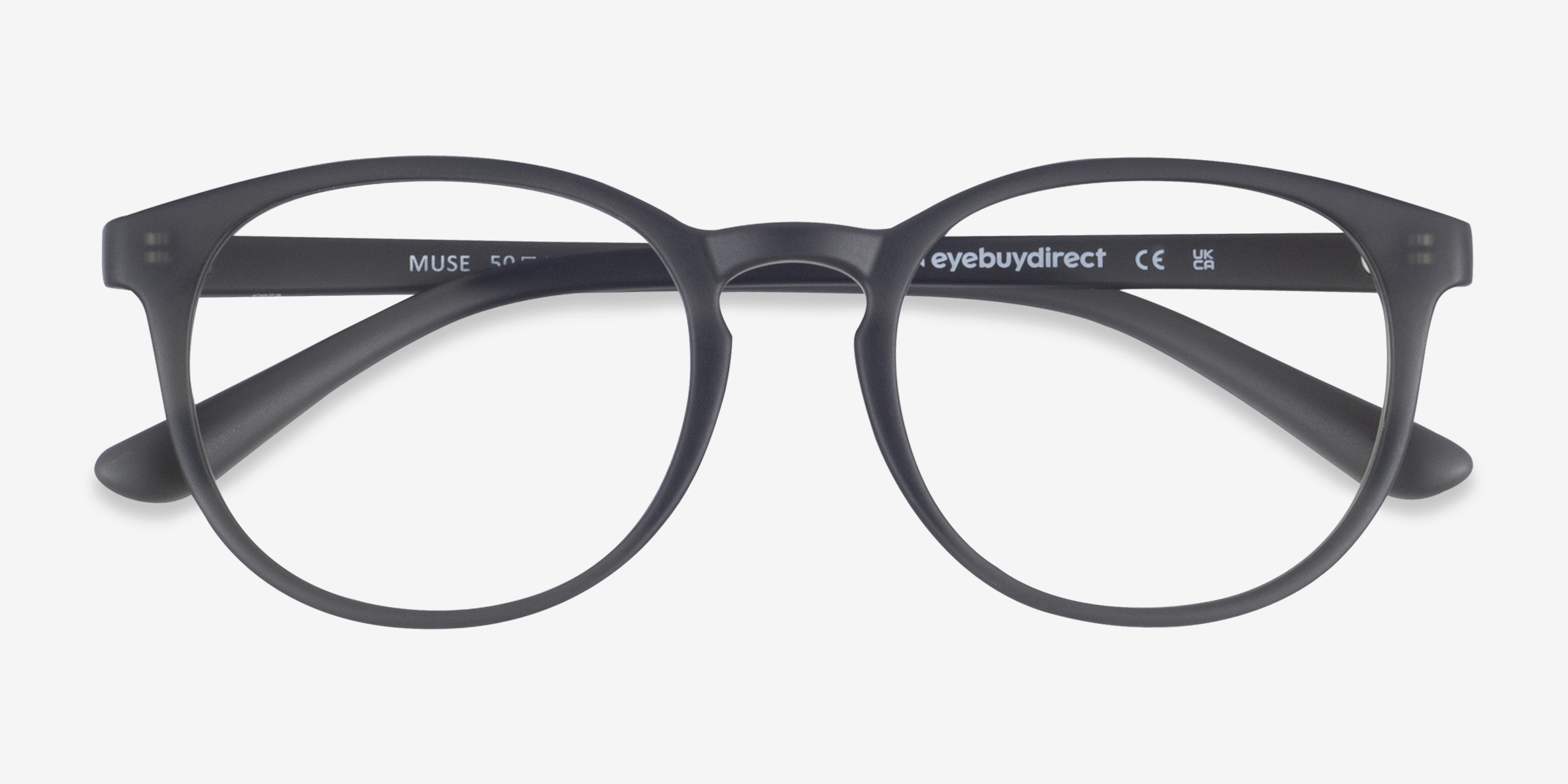 Muse Round Matte Gray Glasses for Women Eyebuydirect