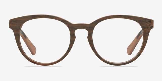 Stanford Brown & Striped AcetateEyeglass Frames from EyeBuyDirect, Front View