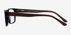 Lexington Black/brown Acétate Montures de lunettes de vue d'EyeBuyDirect, Vue de Côté