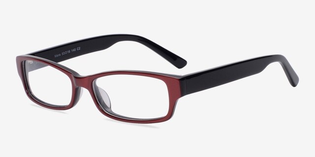 Mara Red AcetateEyeglass Frames from EyeBuyDirect, Angle View