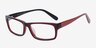 March Red AcetateEyeglass Frames from EyeBuyDirect, Angle View