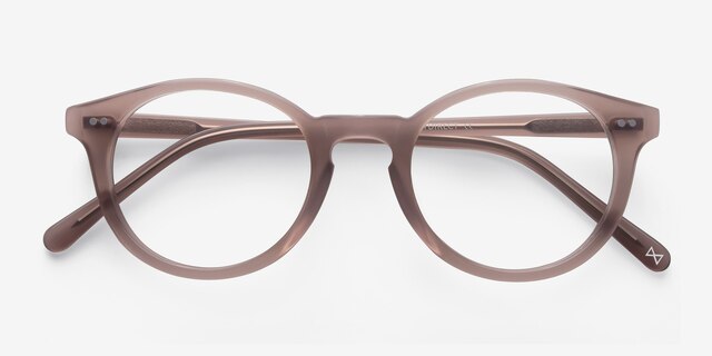 Fade Translucent Smoked Taupe AcetateEyeglass Frames from EyeBuyDirect, Closed View