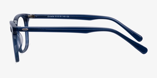 Ornette Blue AcetateEyeglass Frames from EyeBuyDirect, Side View