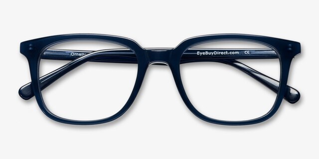 Ornette Blue AcetateEyeglass Frames from EyeBuyDirect, Closed View
