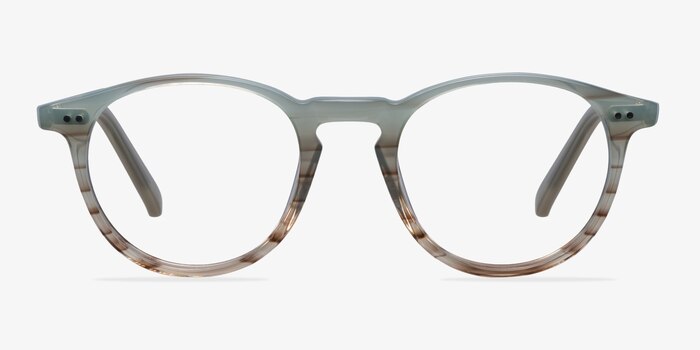 Kyoto  Green Striped  Acetate Eyeglass Frames from EyeBuyDirect