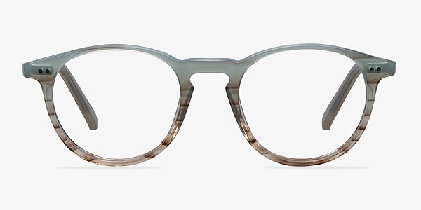 Kyoto Green Striped Acetate Eyeglass Frames