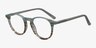 Kyoto Green Striped AcetateEyeglass Frames from EyeBuyDirect, Angle View