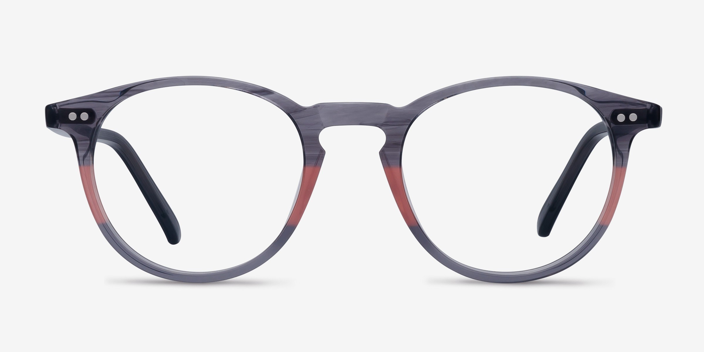 Kyoto Round Gray Clear Full Rim Eyeglasses Eyebuydirect