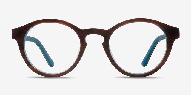 Dreamy Brown Blue Wood-textureEyeglass Frames from EyeBuyDirect, Front View