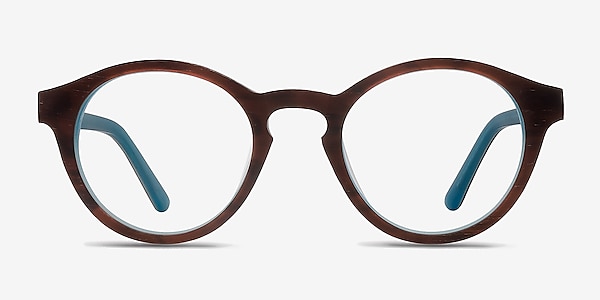 Dreamy  Brown Blue  Wood-texture Eyeglass Frames