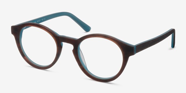Dreamy Brown Blue Wood-textureEyeglass Frames from EyeBuyDirect, Angle View