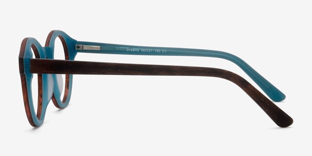 Dreamy Brown Blue Wood-textureEyeglass Frames from EyeBuyDirect, Side View