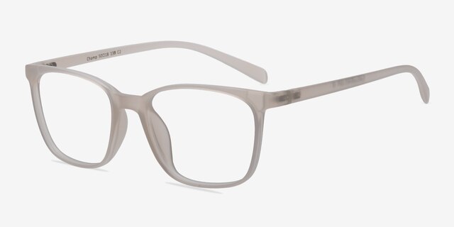 Champ Clear & White PlasticEyeglass Frames from EyeBuyDirect, Angle View