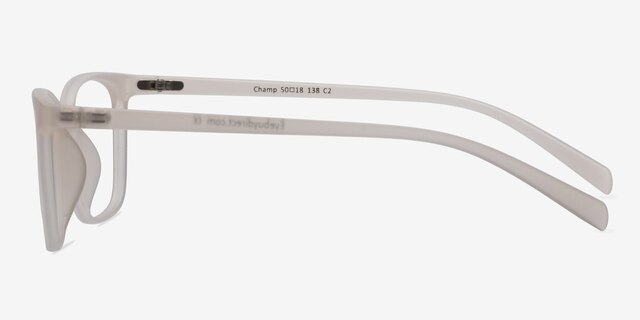 Champ Clear & White PlasticEyeglass Frames from EyeBuyDirect, Side View