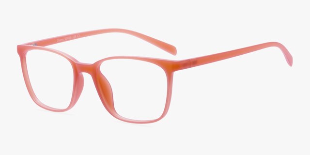 Champ Matte Peach PlasticEyeglass Frames from EyeBuyDirect, Angle View