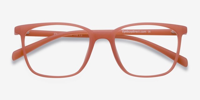 Champ Matte Peach PlasticEyeglass Frames from EyeBuyDirect, Closed View