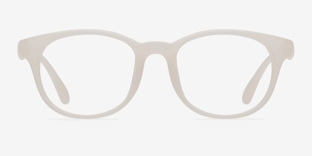 Norah Matte White PlasticEyeglass Frames from EyeBuyDirect, Front View