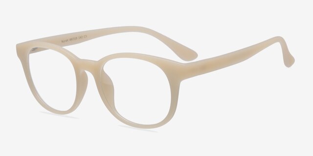 Norah Matte Beige PlasticEyeglass Frames from EyeBuyDirect, Angle View