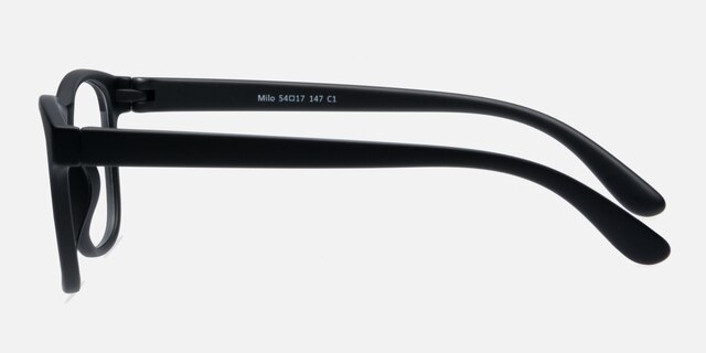 Milo Matte Black PlasticEyeglass Frames from EyeBuyDirect, Side View
