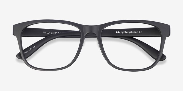 Milo Matte Black PlasticEyeglass Frames from EyeBuyDirect, Closed View
