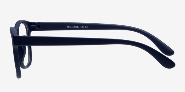 Milo Matte Navy PlastiqueMontures de lunettes de vue d'EyeBuyDirect, Vue de Côté