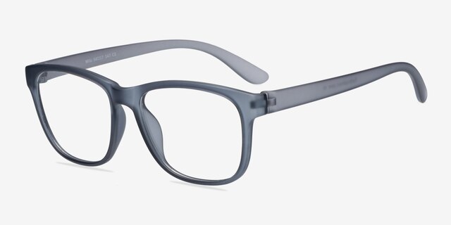 Milo Matte Gray PlastiqueMontures de lunettes de vue d'EyeBuyDirect, Vue d'Angle