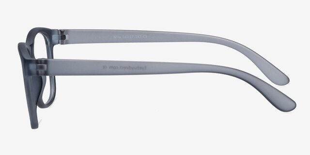 Milo Matte Gray PlastiqueMontures de lunettes de vue d'EyeBuyDirect, Vue de Côté