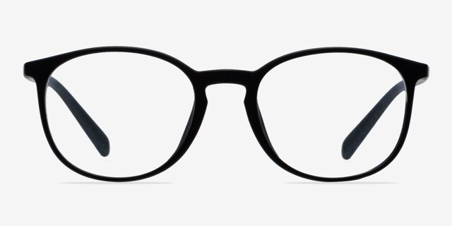 Dinah Matte Black PlastiqueMontures de lunettes de vue d'EyeBuyDirect, Vue de Face