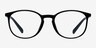 Dinah Matte Black PlastiqueMontures de lunettes de vue d'EyeBuyDirect, Vue de Face