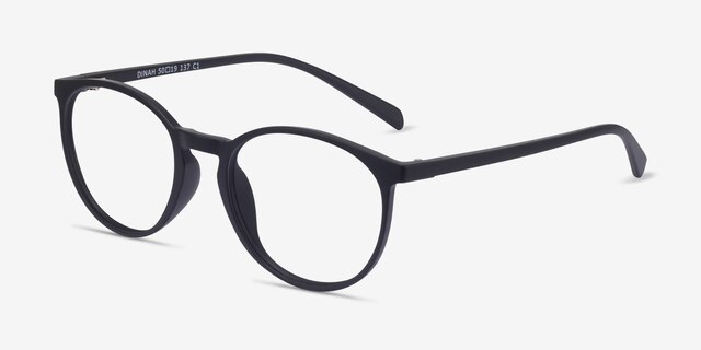 Dinah Matte Black PlastiqueMontures de lunettes de vue d'EyeBuyDirect, Vue d'Angle