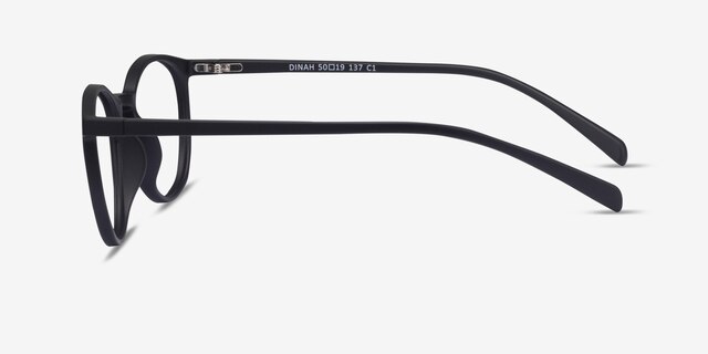 Dinah Matte Black PlastiqueMontures de lunettes de vue d'EyeBuyDirect, Vue de Côté